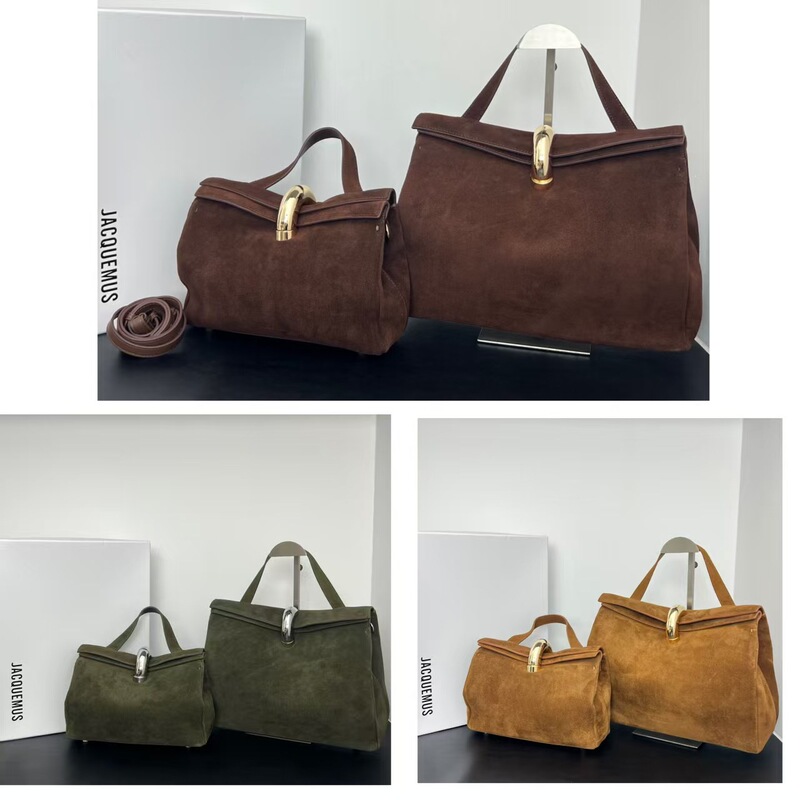 2026 New Model Jacquemus Metal Buckle Handbag Tote Bag, Fashionable and Versatile for Commuting, Shoulder and Crossbody Bag