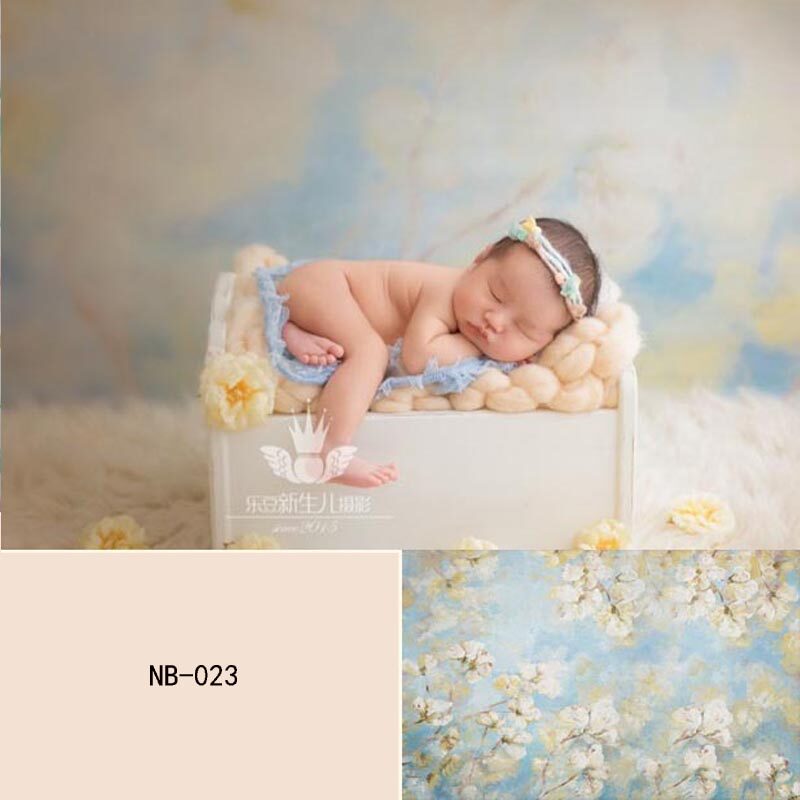 Newborn flower background soft glue painting background folds full moon background fabric waterproof soft rubber background NB-023