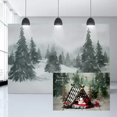 Neonatal Christmas background newborn baby photo background full moon waterproof background soft glue background ZH-147