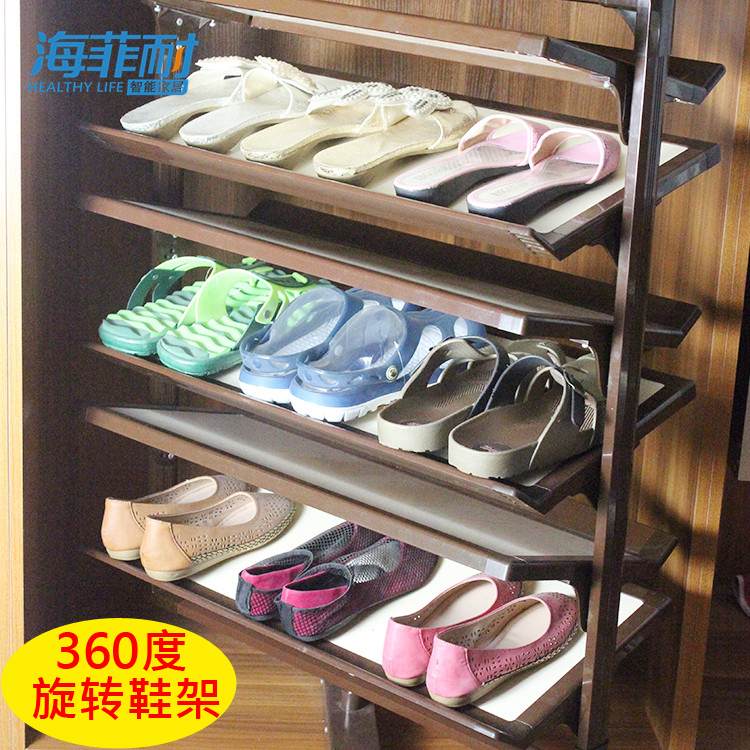 SeaFillon rotary shoe holder 360-degree two-faced push-pull multifunctional wardrobe telescopic dust-proof containing large-capacity shoe cabinet