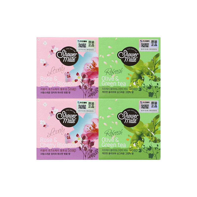 South Korea Imports Love to Rose Cherry Blossom Olive Green Tea Soap Clean Face Bath lasting Remain without tight 100g