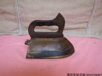 Early production of pure copper electric iron wooden handle non-charcoal fire old iron collection nostalgic second-hand old-fashioned items