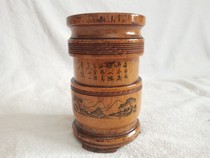 Early production of hand-made bamboo pen plug vase bamboo root carving crafts artery treasure objects nostalgia old style