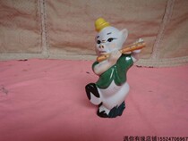 Early pig Bajie playing the flute enamel ornaments old porcelain crafts clown collection nostalgic old-fashioned objects