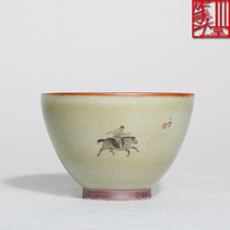 Equal to Tangchai Beaker Wei Xiaofang hand-painted pastel Tang Malone tea cup boutique master cup tea set