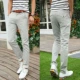 Quần jean nam thẳng nam Slim kinh doanh quần denim giản dị không co giãn thanh niên cotton và quần linen mỏng nam - Quần jean áo nam đẹp