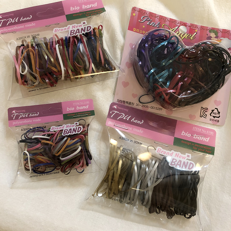 Special Safe No du Tangle Hair Korea Imported Hair Ornaments Plastic Soft Rubber Children Baby Rainbow Leather Rib Small Hair Ring