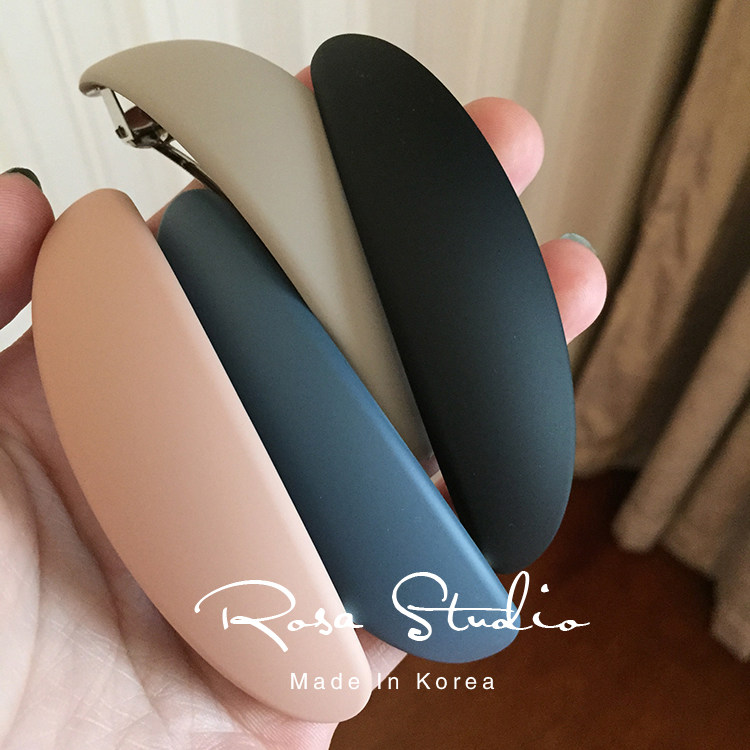 Chao temperament color imported from Korea pure color simple curved matte hair clip spring clip ponytail clip