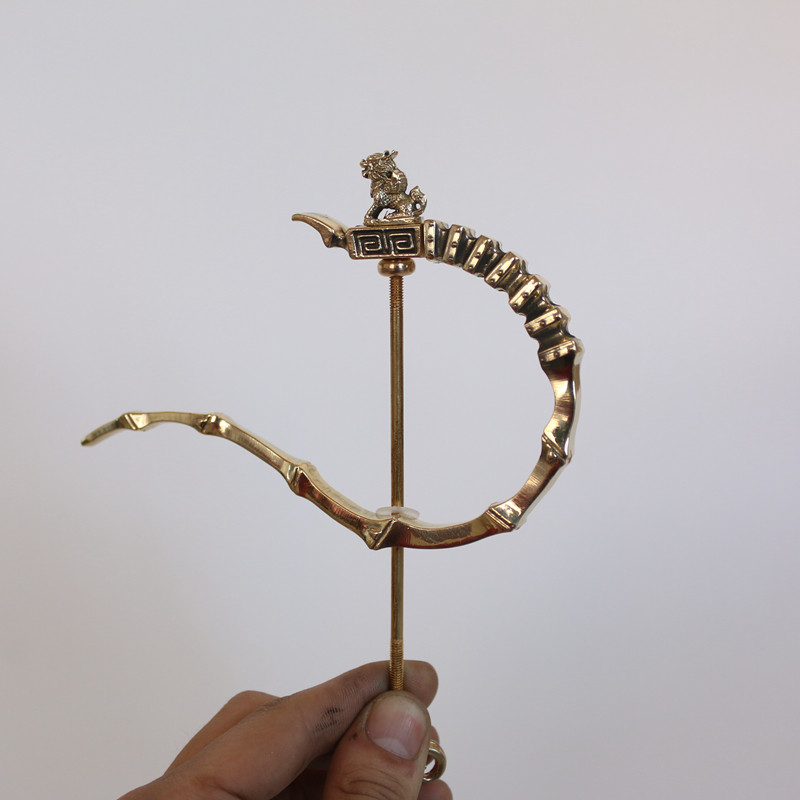 Fine thrush stainless steel bird cage accessories Bamboo bamboo old bamboo bird cage hook hook pure copper with folding