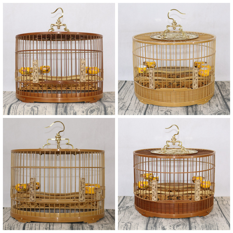 Boutique Handcrafted Small Number Bamboo Embroidered Eye Jade Bird Bezi India Small Bamboo Soybean Bird Cage Full Set Accessories