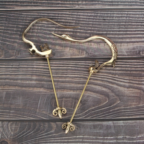 Thrush bamboo bird cage lark wax mouth eight brother cage pure copper handmade large adhesive hook hook handle brass bird cage accessories