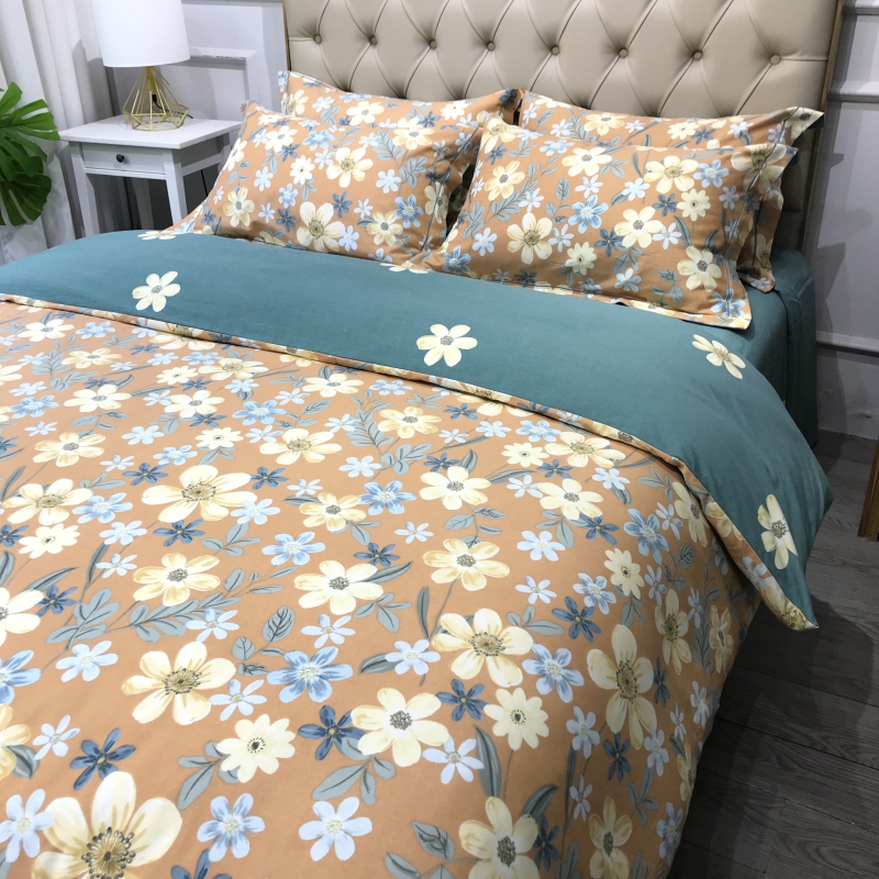 Upscale 60 all-cotton mill wool four pieces of pure cotton linen printed quilt cover Quilt Cover Small Crummy Bed bedding