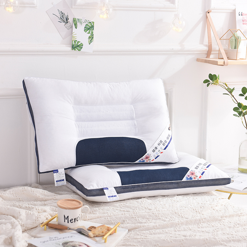 Star Hotel Pure Cotton Three-dimensional Blue Net Semen Cassiae Adult Pillow Inner Student Dormitory Home Single Pair of a pair of selfies