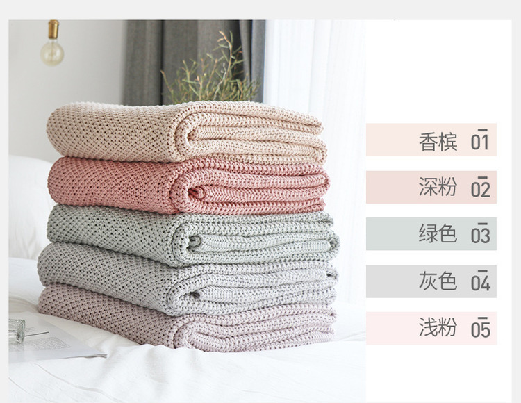 Bông đan chăn Bắc Âu mô hình phòng sofa ngủ chăn mền khăn choàng lấy chân giường chăn điều hòa không khí giản dị chăn mền - Ném / Chăn chăn ga nỉ nhung