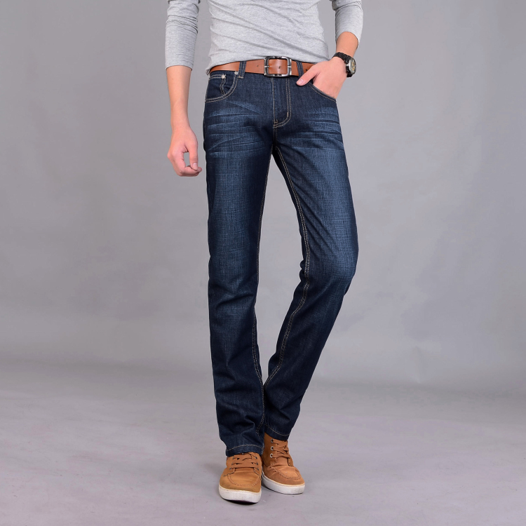 Mùa hè Tencel jeans nam lỏng thẳng kích thước lớn trẻ và vừa- kích thước siêu mỏng kinh doanh bình thường quần của nam giới thoáng khí