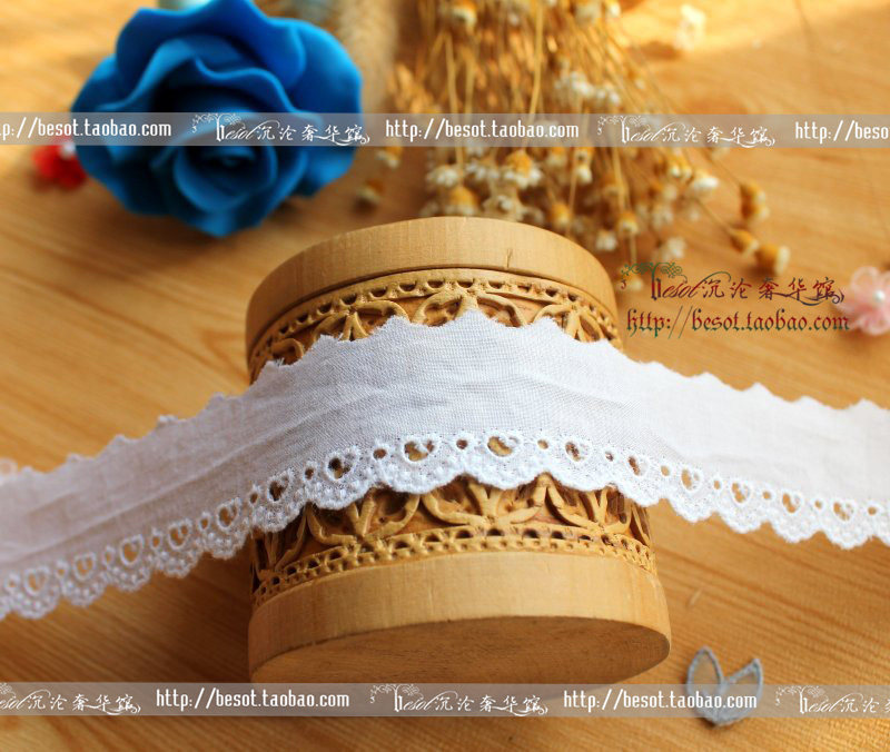 Exclusive Boutique High Quality Cotton Lace Lolita Clothing Accessories DIY Handmade Hollow Heart Width 2 8cm