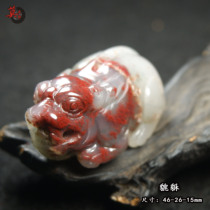 Guilin chicken blood jade natural jade Pixiu pendant Shanlang imperial concubine material pendant fortune transfer hand-carved