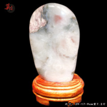 Natural jade imperial concubine material raw stone ornaments office desk living room ornamental stone strange stone ice type three-color chicken blood jade