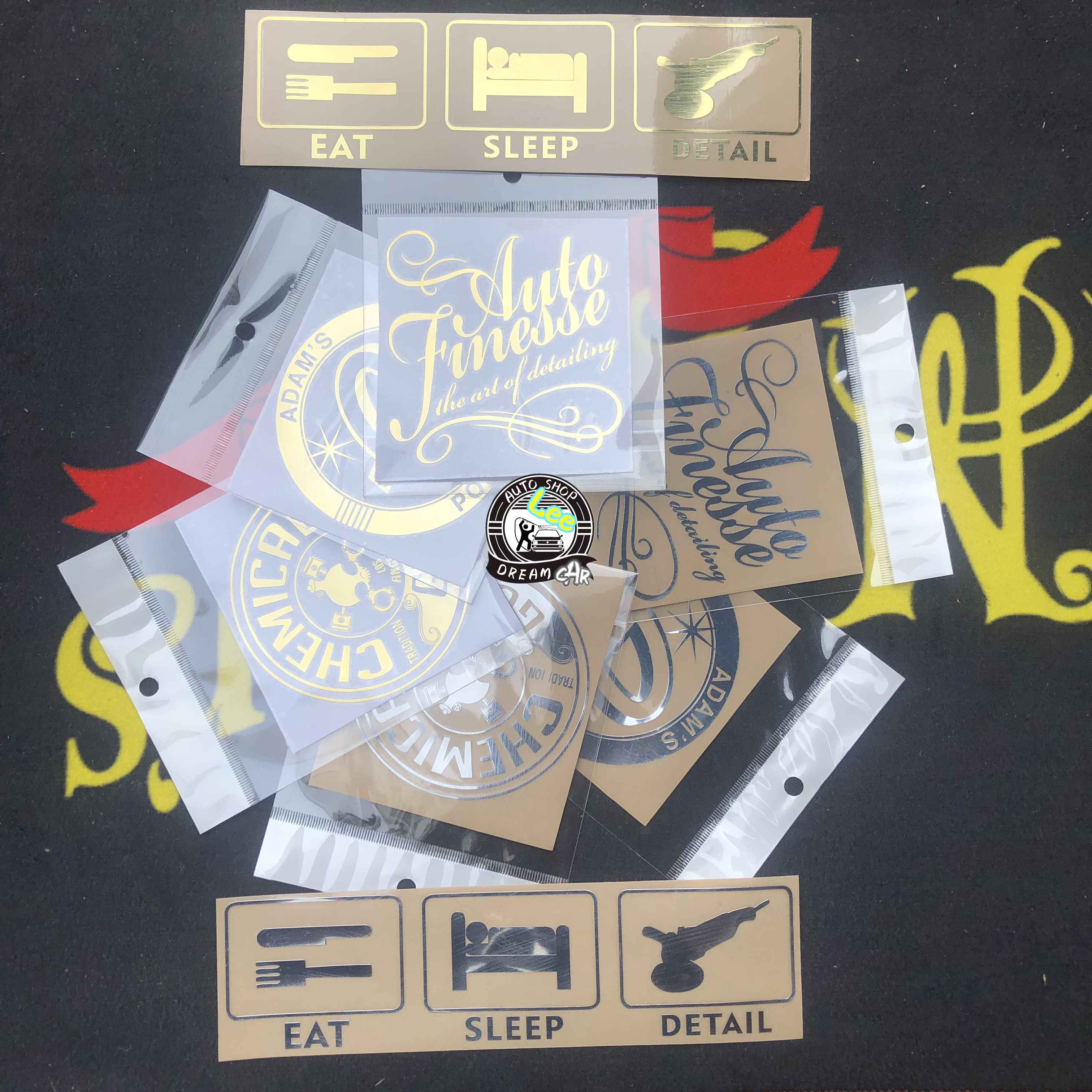 AF chemical sticker AUTOFINESSE metal texture gold and silver paste small sub PA pot Ada sticker petrol memes