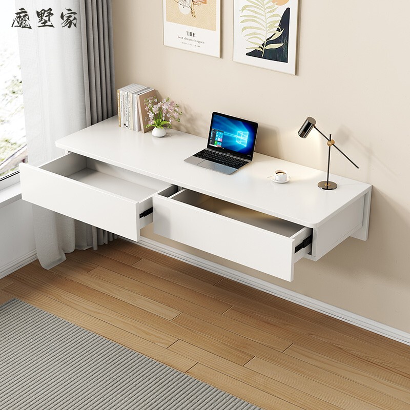 Study Desk, Home Computer Wall-Mounted Desk, Children's Writing and Study Table, Bedside Vanity Table, Floating Light Luxury Modern Design