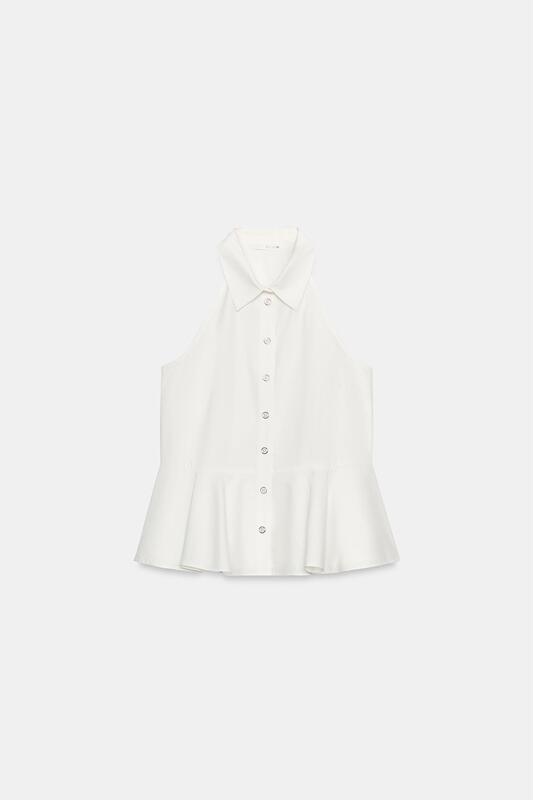M Song July Zara Domestic Genuine Product Purchasing Agent 1165/133 Sleeveless Halter Neck A-Line Hem Shirt 1165133 M Song July Zara Domestic Genuine Product Purchasing Agent 1165/133 Sleeveless Halter Neck A-Line Hem Shirt 1165133
