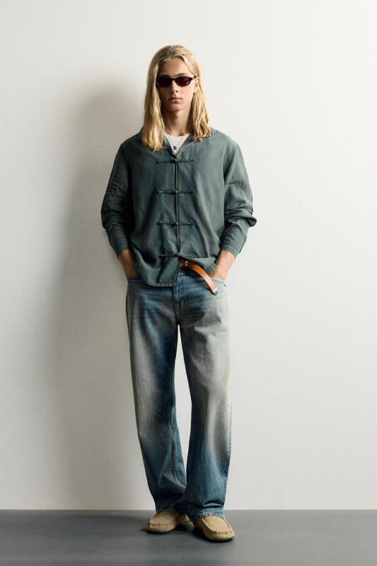 L岳 August Zara Domestic Genuine Product Purchasing Agent 3772301 Men's Knotted Drape Shirt 3772/301 L岳 August Zara Domestic Genuine Product Purchasing Agent 3772301 Men's Knotted Drape Shirt 3772/301