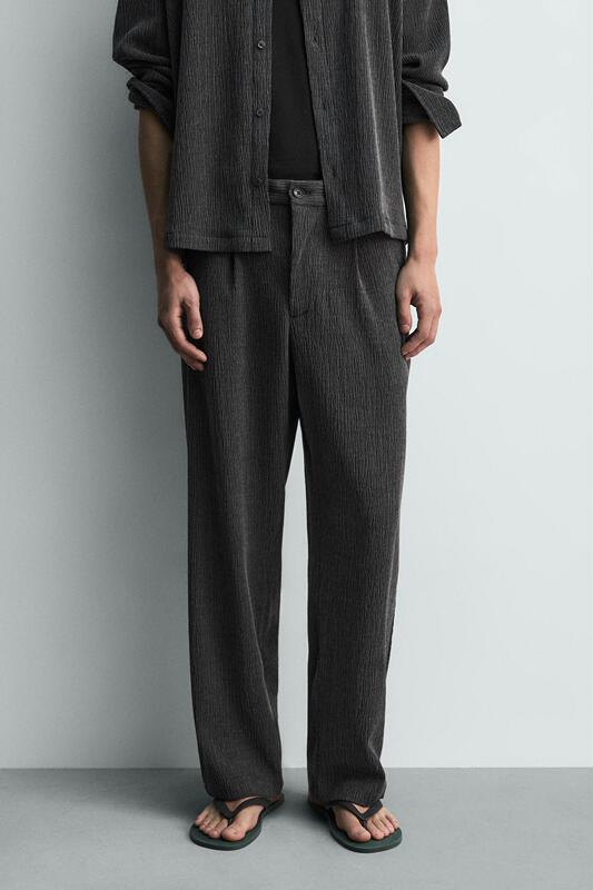 March Zara Domestic S Gray Genuine Product Purchasing Agent 7380/300 Men's Clothing 2 Colors Irregular Texture Pleated Pants 7380300 March Zara Domestic S Gray Genuine Product Purchasing Agent 7380/300 Men's Clothing 2 Colors Irregular Texture Pleated Pants 7380300