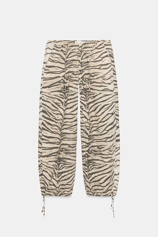 July 42 Song 40 Yue Zara Domestic Genuine Product Purchasing Agent 6929/210 6688/210 Animal Print Wide-Leg Pants