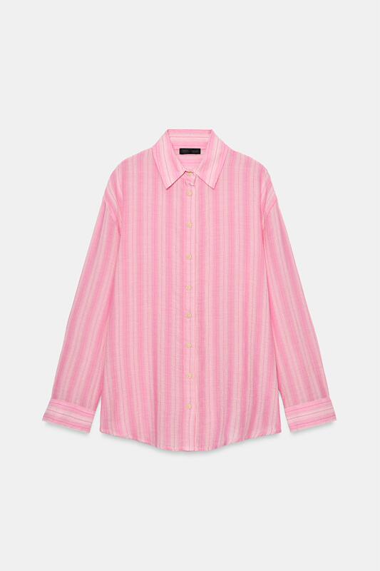 April Zara Domestic Genuine Product Purchasing Agent 1821/027 Women's Voluminous Striped Shirt 1821/028 105