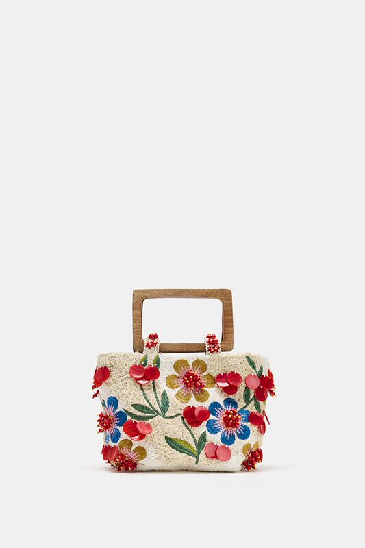 Zara Genuine Product Domestic Purchasing Agent July 6171/710 Applique Embroidery Handbag Crossbody Bag 6091/810