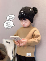(integrated fluff clothes) Childrens autumn and winter warm and soft curly knit high neckline headblouse for undershirt