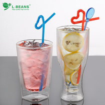 Glass water Cup Italian coffee cup creative cup juice Milk Cup heat-resistant and heat-insulating transparent double-layer glass