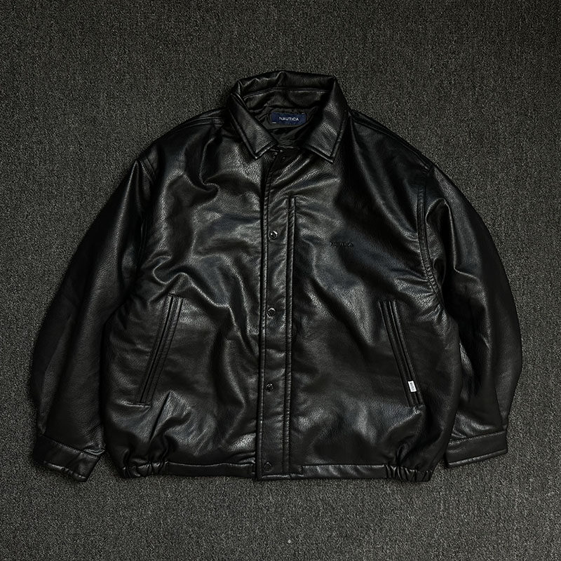 WCIB现货NAUTICA JAPAN Vegan Leather Blouson绗缝夹棉皮衣夹克评价