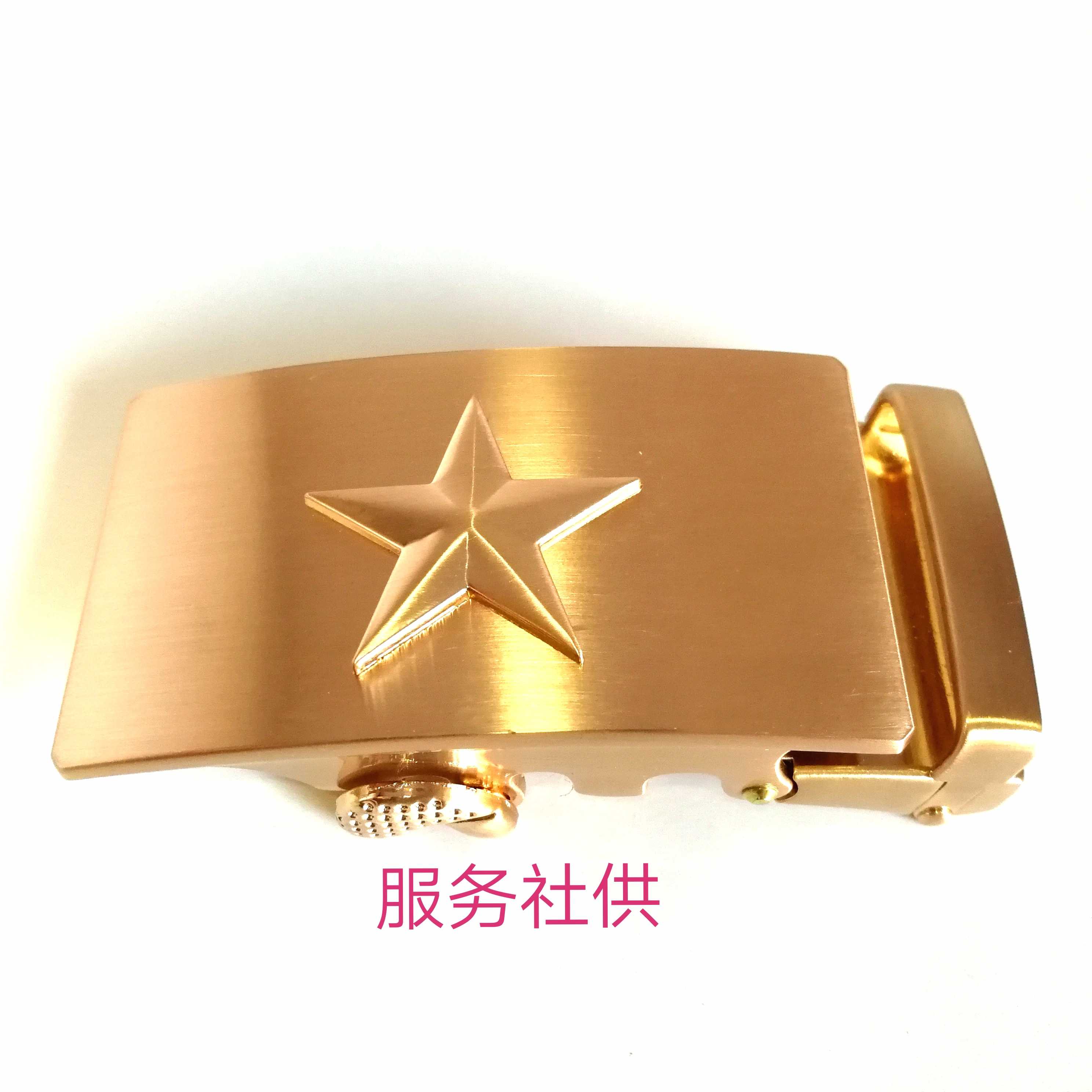 Three-dimensional five-star buckle head military fan belt buckle gold copper belt buckle automatic trousers head fashion simple all-match