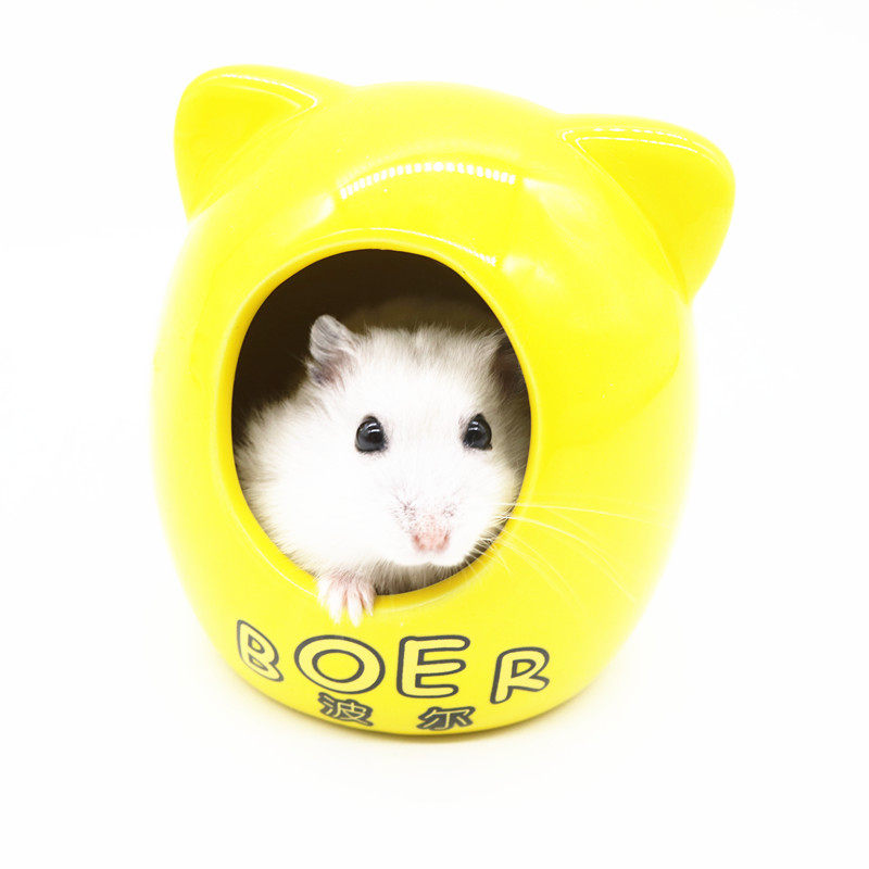Hamster cotton nest cat head ceramic nest Hamster warm nest Winter cooling hamster warm cotton nest