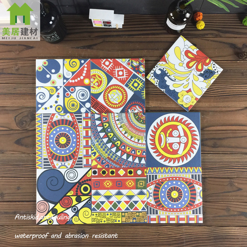 Tangka Antique Art Small Flower Brick 200 Anti-Slip Wear Resistant Retro Flake Kitchen Makeup Room Wall Brick Dining Room Tile