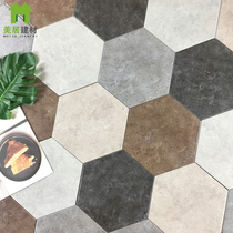  Nordic hexagonal brick Bathroom Balcony Kitchen hexagonal tile Gray non-slip toilet antique cement floor tile