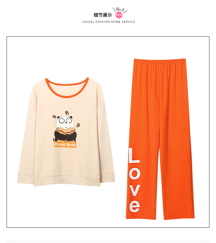 Bộ đồ ngủ mùa xuân và mùa thu nữ dễ thương hoạt hình cotton dài tay phục vụ nhà mùa đông sinh viên phù hợp với bông có thể được mặc bộ đồ mặc nhà mùa hè cotton