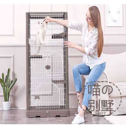 Heart pet meet pet cage cat villa multi-storey luxury large room home three-storey cat house small kennel one floor