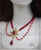 Original * Guianne Weyl * multi-coloured jewel cross short necklace lock bone chain Lolita accessories Imperial