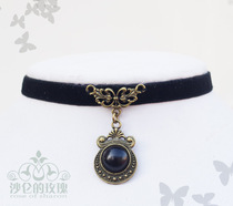 Original ~ * Night Flower Ⅱ * Hepburn style retro pearl pendant Lolita neck choker