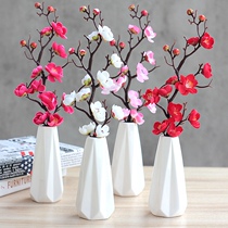 Emulated Lame Vase Peach Blossom Dried Flowers Branches Fake Bouquet Peony Flowers Potted Roses Living-room Hem Plastic Flower Decoration