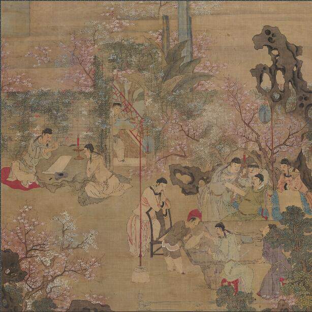 Qinglu Huancheng Song of the Spring Night Banquet Peach Li Garden Plot > High-definition Electronic Photo Decoration Spray Drawing Appraisal of Imitation Material