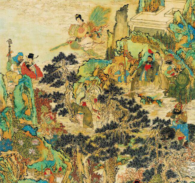 QingRen Lavening < Group Xiantu > Ultra high Qing electronic pictures Decorative Spray Painting Appraisal of the Imitation Country Painting Material