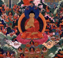 Qing Thangka Sakyamuni Buddhism Metaphors electronic picture decoration inkjet identification copy material