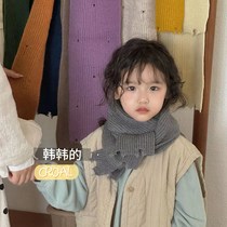 Childrens scarf ins Korean lazy style autumn and winter warm boys and girls baby scarf hat set
