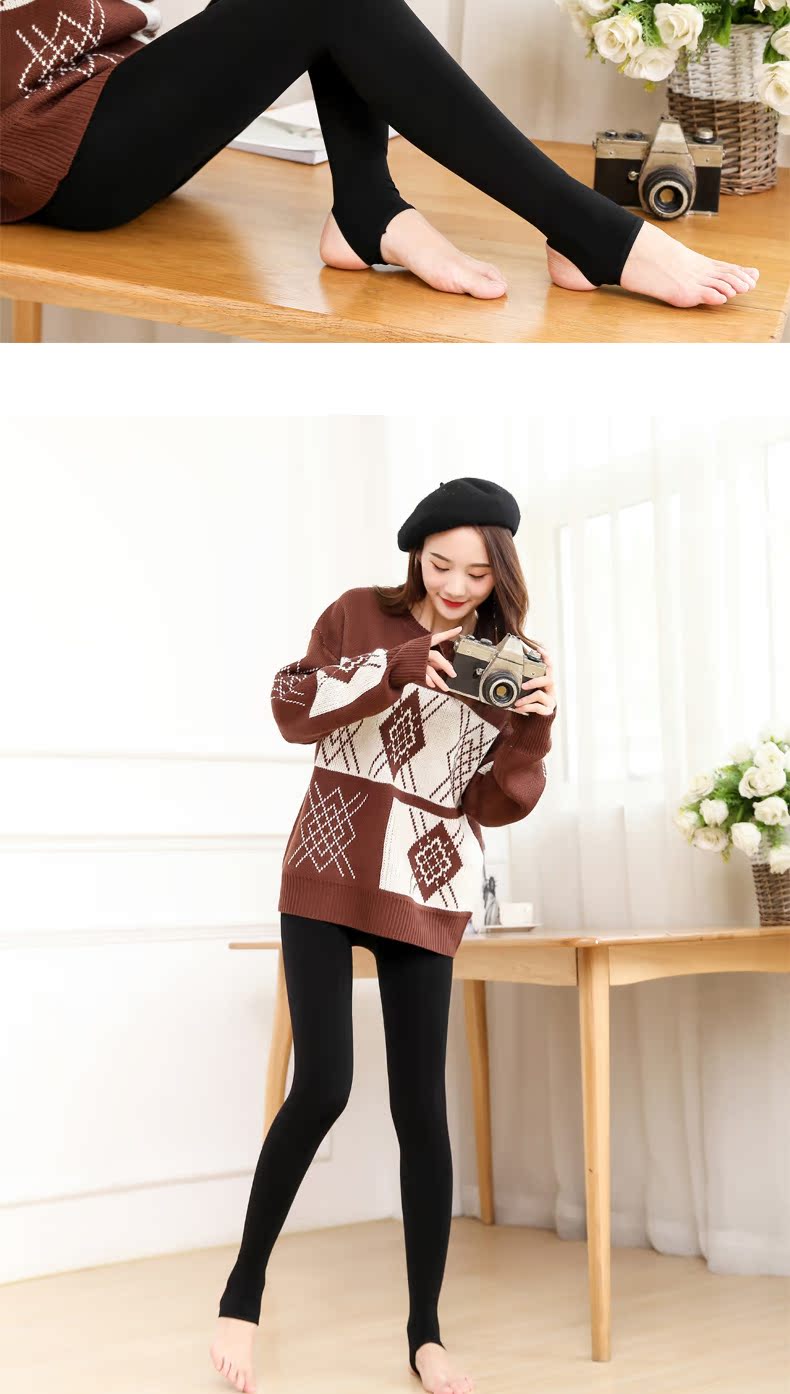 Cộng với quần lửng nhung dày 1000D đồng bằng microp áp lực vớ vớ chân vớ vớ vớ vớ vớ nữ mùa thu và mùa đông quần tất nam