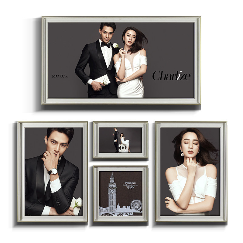 Photo frame hanging wall wedding photo enlarged photo wedding living room bedroom creative photo wall custom developed high-end photo studio