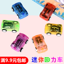 Creative mini candy color return car Children Baby transparent model toy plastic car