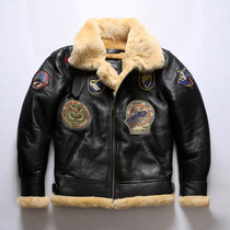 Fur-integrated male B3 Air Force Multimark Flying Officer leather jacket Sheep leather leather leather leather original fur coat